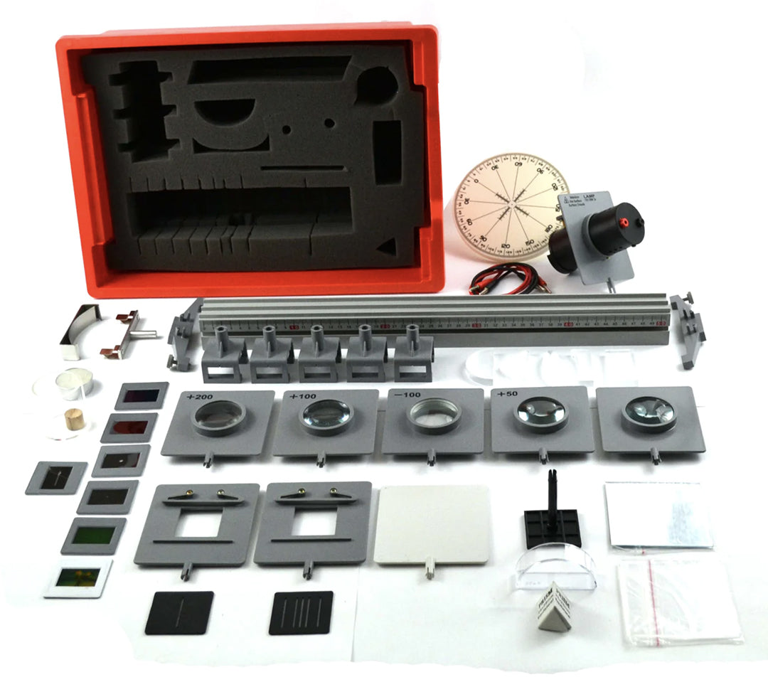 Komplett optisk bänk och fäste, med 20 labbaktiviteter EN STL