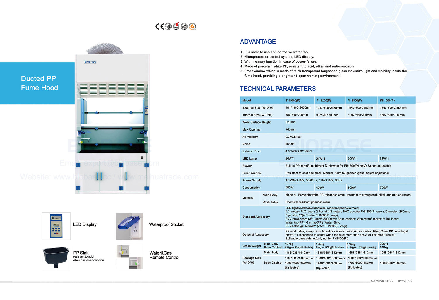 Dragskåp- Ducted PP fumehood EN STL