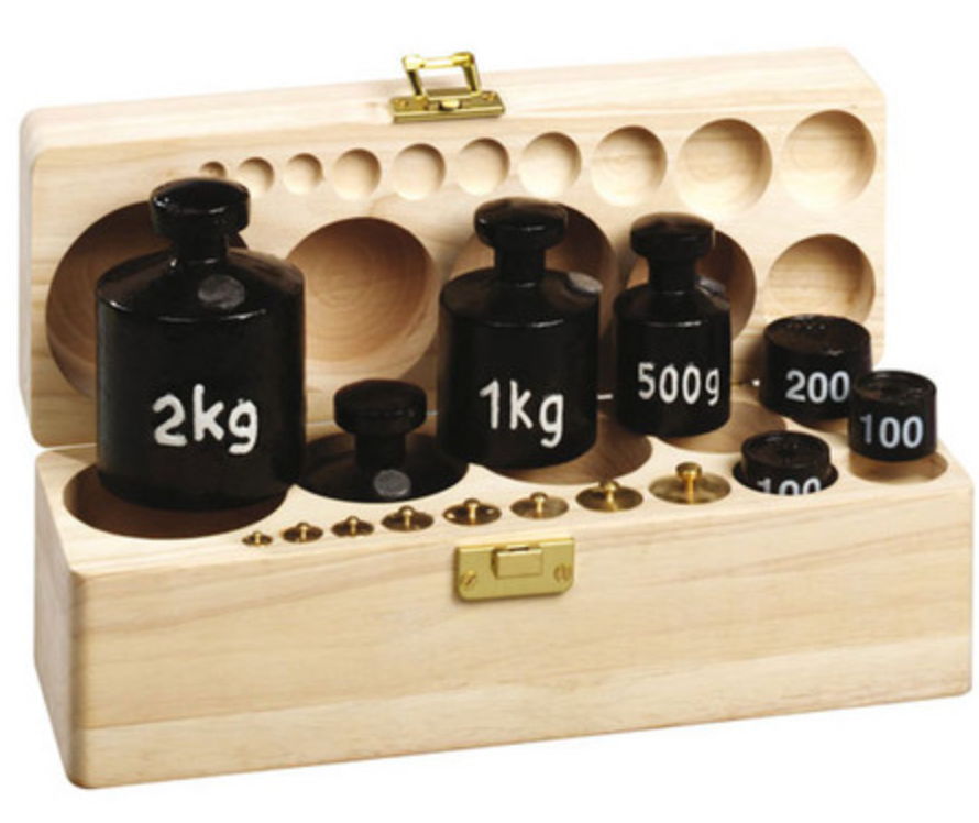 Viktsats i trälåda 1g - 2kg 1G - 2KG