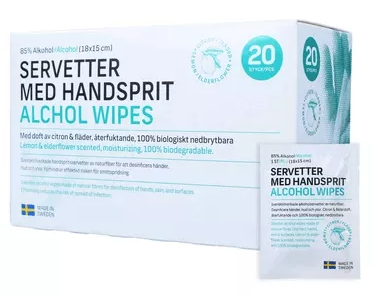 Servetter med handsprit CITRON & FLÄDER